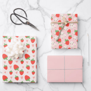 Sweet Strawberries Wrapping Paper Set