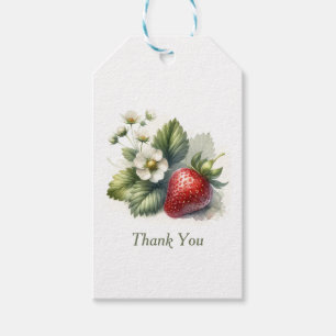 Sweet Strawberry and Flower, Thank You Gift Tags