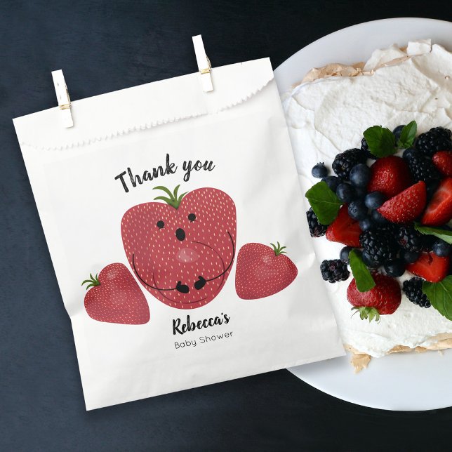 Sweet strawberry baby shower favour bag (Creator Uploaded)