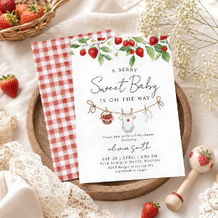 Sweet Strawberry Baby Shower Invitation
