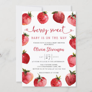 Sweet Strawberry Baby Shower Invitation Berry