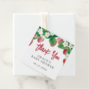 Sweet Strawberry Baby Shower Thank You Favour Tags