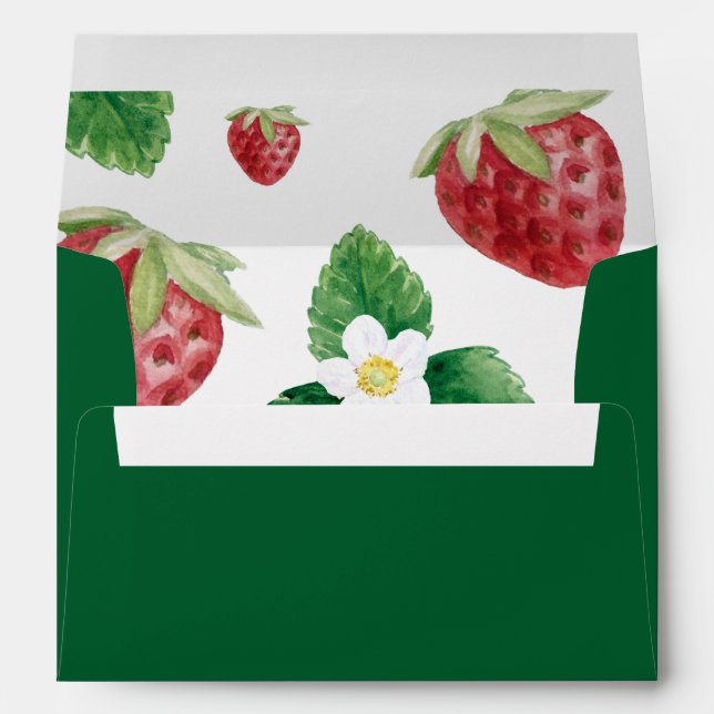 Sweet Strawberry Berry Baby Shower Envelope (Back (Bottom))