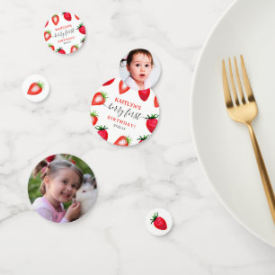 Sweet Strawberry Berry First 1st Birthday Confetti