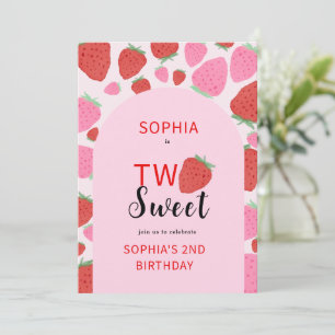 Sweet Strawberry Birthday Invitation