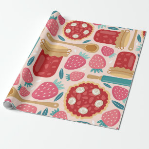 Sweet Strawberry Delight Wrapping Paper