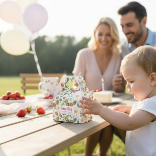 Sweet Strawberry First Birthday Favor Box