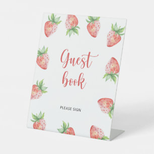Sweet strawberry \ Guest book Pedestal Sign