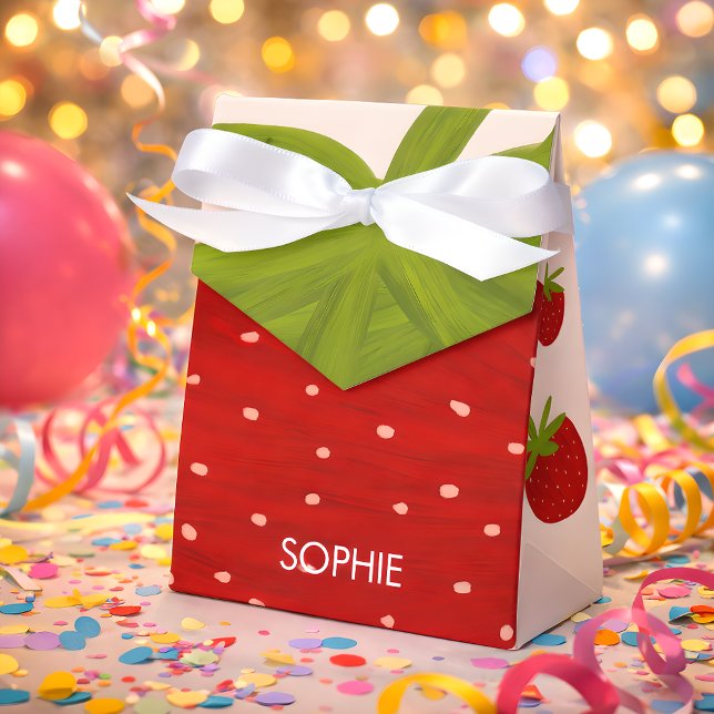 Sweet strawberry kids birthday favor box (Creator Uploaded)