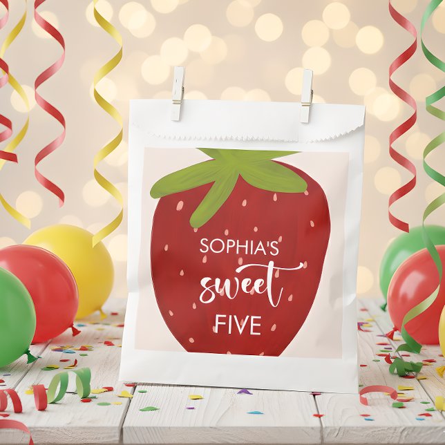 Sweet strawberry kids birthday favour bag (Creator Uploaded)