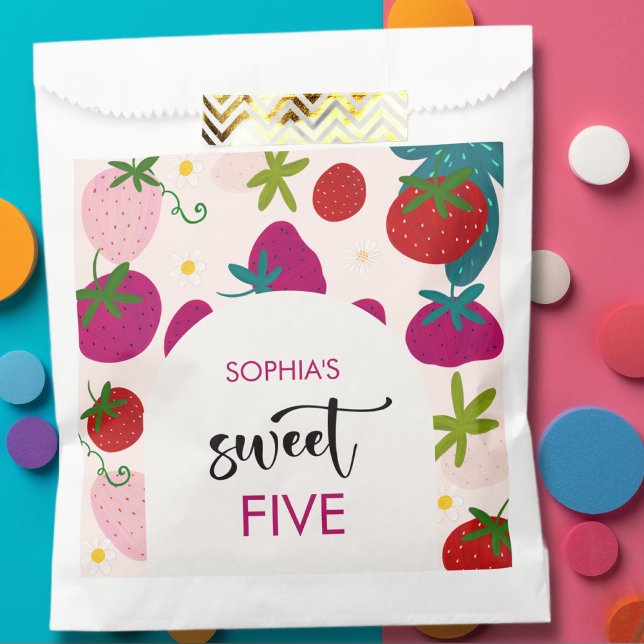 Sweet strawberry kids birthday favour bag (Creator Uploaded)