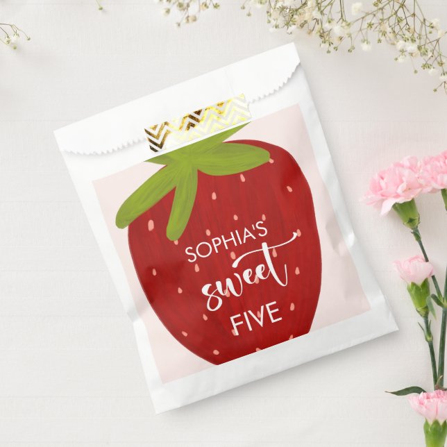 Sweet strawberry kids birthday favour bag (Sealed)