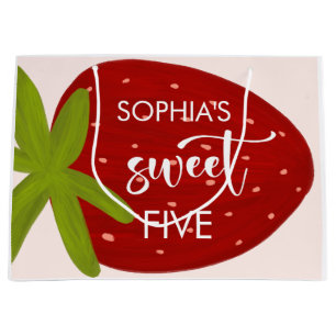 Sweet strawberry kids birthday large gift bag