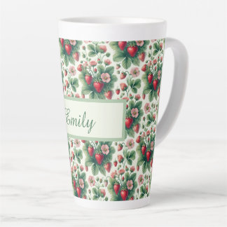 Sweet strawberry personalized latte mug