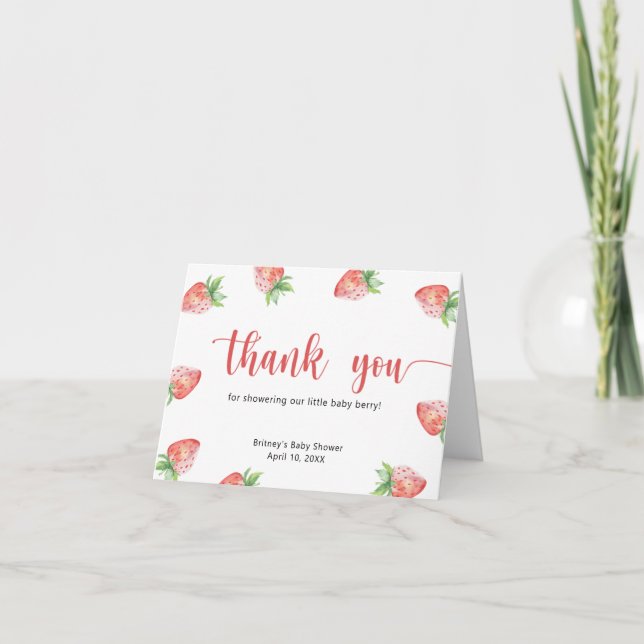 Sweet strawberry - thank you card (Front)