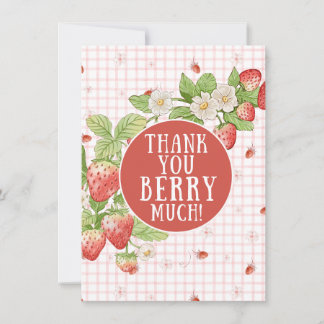 Sweet Strawberry thank You Note Card