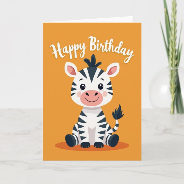 Sweet Striped Pony Birthday Card (Front)