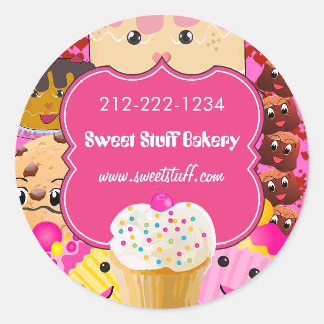 Sweet Stuff Candy Cake Cookies and Cupcake Sticker (Front)