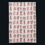 Sweet succulents cacti watercolor kitchen towel<br><div class="desc">Decorate your kitchen with this fun watercolor succulents dish towel. Makes a great housewarming or wedding gift! 
You can customize it and add text too.
Check my shop for lots more colours and patterns!</div>