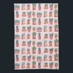 Sweet succulents cacti watercolor kitchen towel<br><div class="desc">Decorate your kitchen with this fun watercolor succulents dish towel. Makes a great housewarming or wedding gift! 
You can customize it and add text too.
Check my shop for lots more colours and patterns!</div>