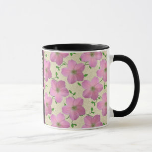 Sweet Summer Botanical Pink Flower with Name Mug