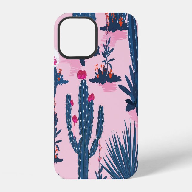Sweet Summer Cactus Blooming Pattern iPhone Case (Back)