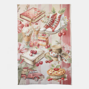 Sweet Summer Cherries Kitchen Towel