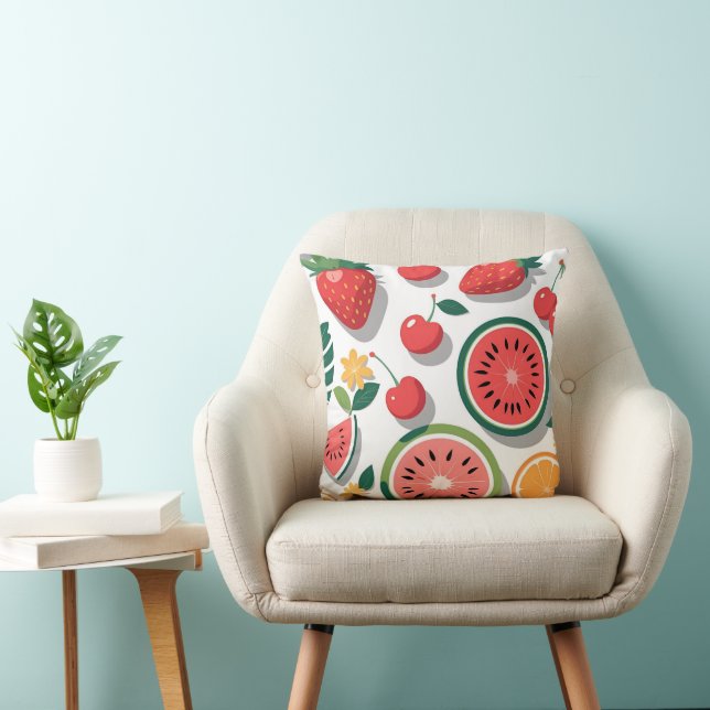 Sweet Summer Fruits Decorative Throw Pillow (Chair)