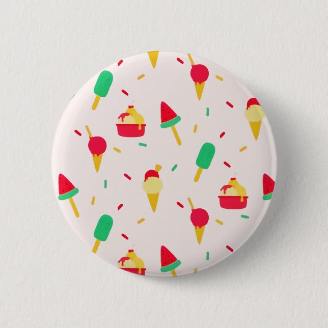 Sweet Summer Fun Rainbow Ice Cream Sprinkles 2 Inch Round Button (Front)