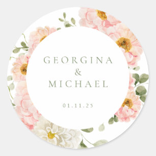 Sweet Summer Garden Wedding  Classic Round Sticker