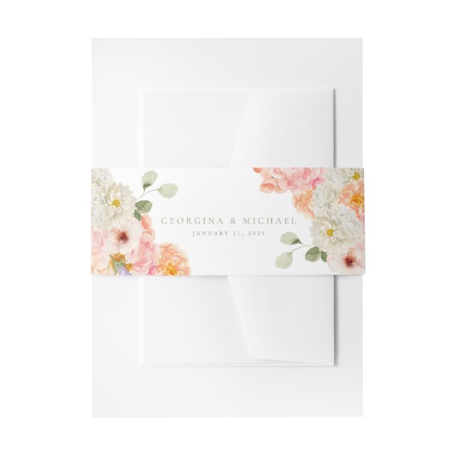 Sweet Summer Garden Wedding  Invitation Belly Band (Front Example)