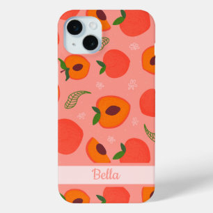 Sweet Summer Peach Pattern iPhone 15 Mini Case