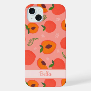 Sweet Summer Peach Pattern iPhone 15 Plus Case
