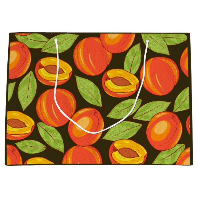 Sweet Summer Peach Pattern Large Gift Bag (Front)