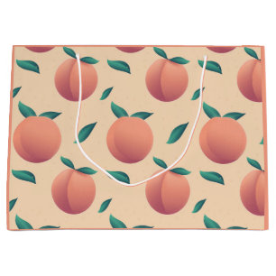 Sweet Summer Peach Pattern Large Gift Bag
