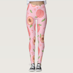 Sweet Summer Peach Pattern Large  Leggings