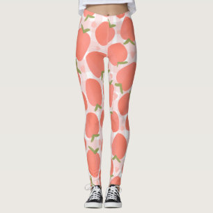 Sweet Summer Peach Pattern Large  Leggings