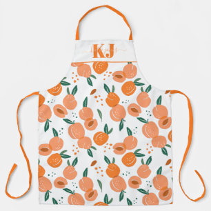 Sweet Summer Peach Pattern | Monogram Apron