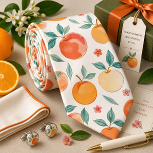 Sweet Summer Peach Pattern Tie