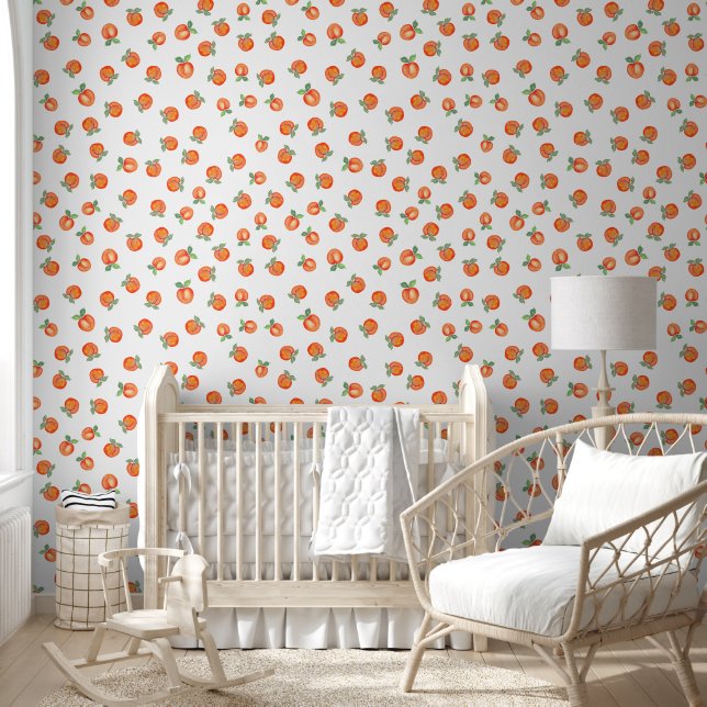 Sweet Summer Peach Pattern Wallpaper (Kids)