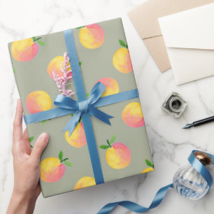 Sweet Summer Peach Pattern Wrapping Paper