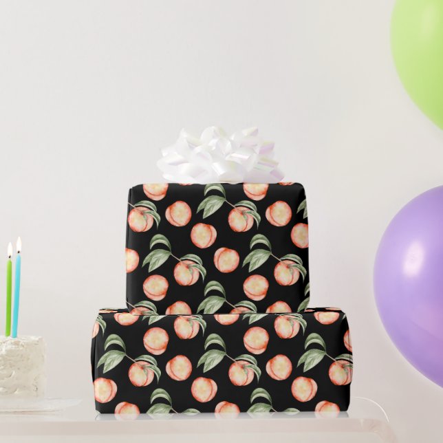 Sweet Summer Peach Pattern Wrapping Paper (Party Gifts)