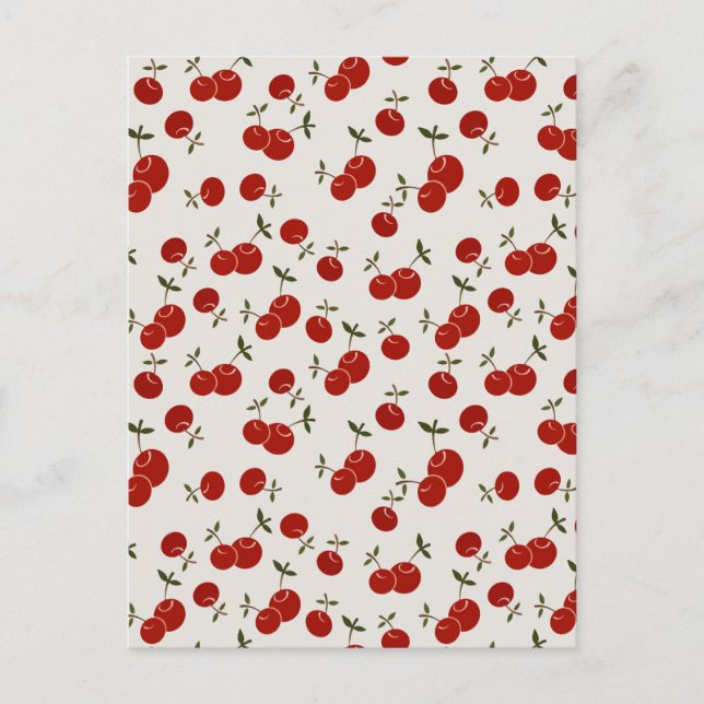 Sweet Summer Red Cherries Garden  Holiday Postcard (Front)