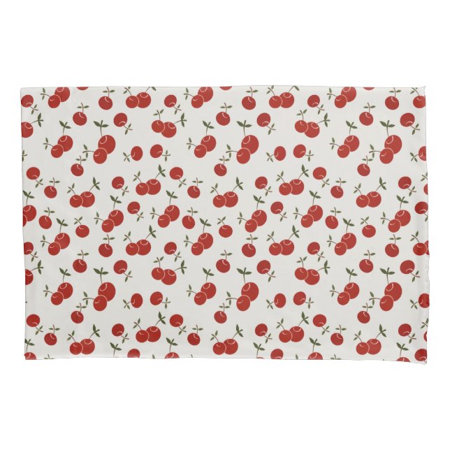 Sweet Summer Red Cherries Garden  Pillowcase (Front)