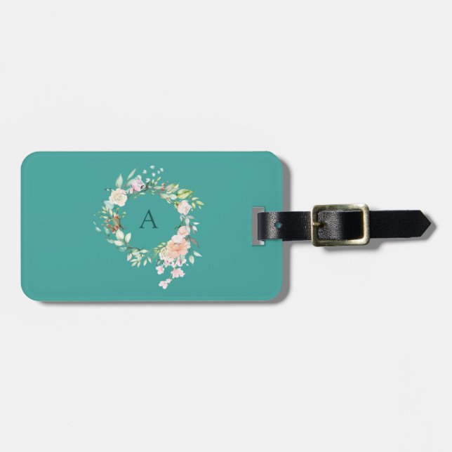 Sweet Summer Rose Garland Personalised Luggage Tag (Front Horizontal)
