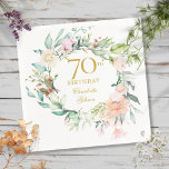 Sweet Summer Roses Garland 70th Birthday Napkin<br><div class="desc">Featuring a delicate watercolour floral garland,  this chic botanical 70th birthday napkin can be personalised with your special seventieth birthday information in elegant gold text. Designed by Thisisnotme©</div>