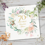 Sweet Summer Roses Garland 70th Birthday Napkin<br><div class="desc">Featuring a delicate watercolour floral garland,  this chic botanical 70th birthday napkin can be personalised with your special seventieth birthday information in elegant gold text. Designed by Thisisnotme©</div>