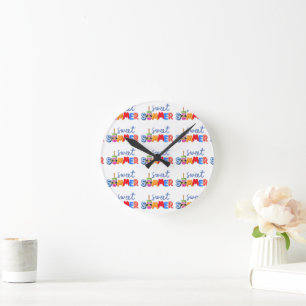 sweet summer round clock