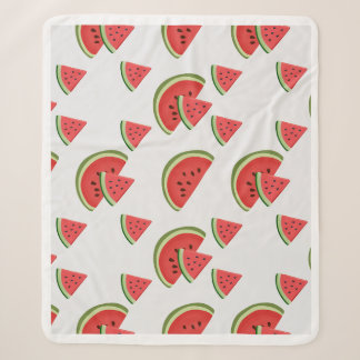 Sweet Summer Slice Seamless Watermelon Pattern Sherpa Blanket