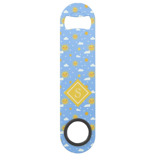 Sweet Summer Sunshine Cute Monogram Bar Key (Front)